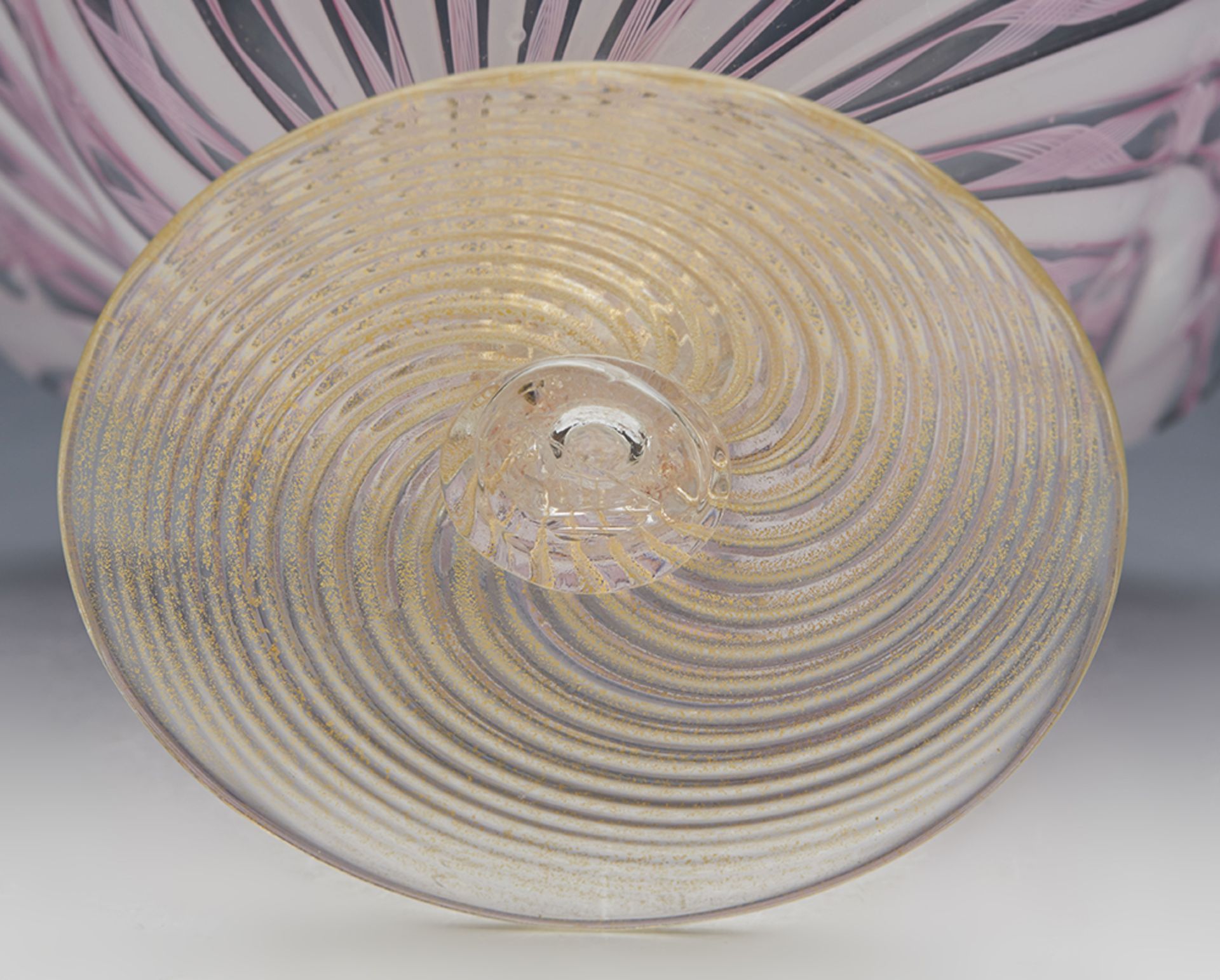 Vintage Italian Salviati Murano Art Glass Pedestal Bowl 20Th C. - Image 9 of 10