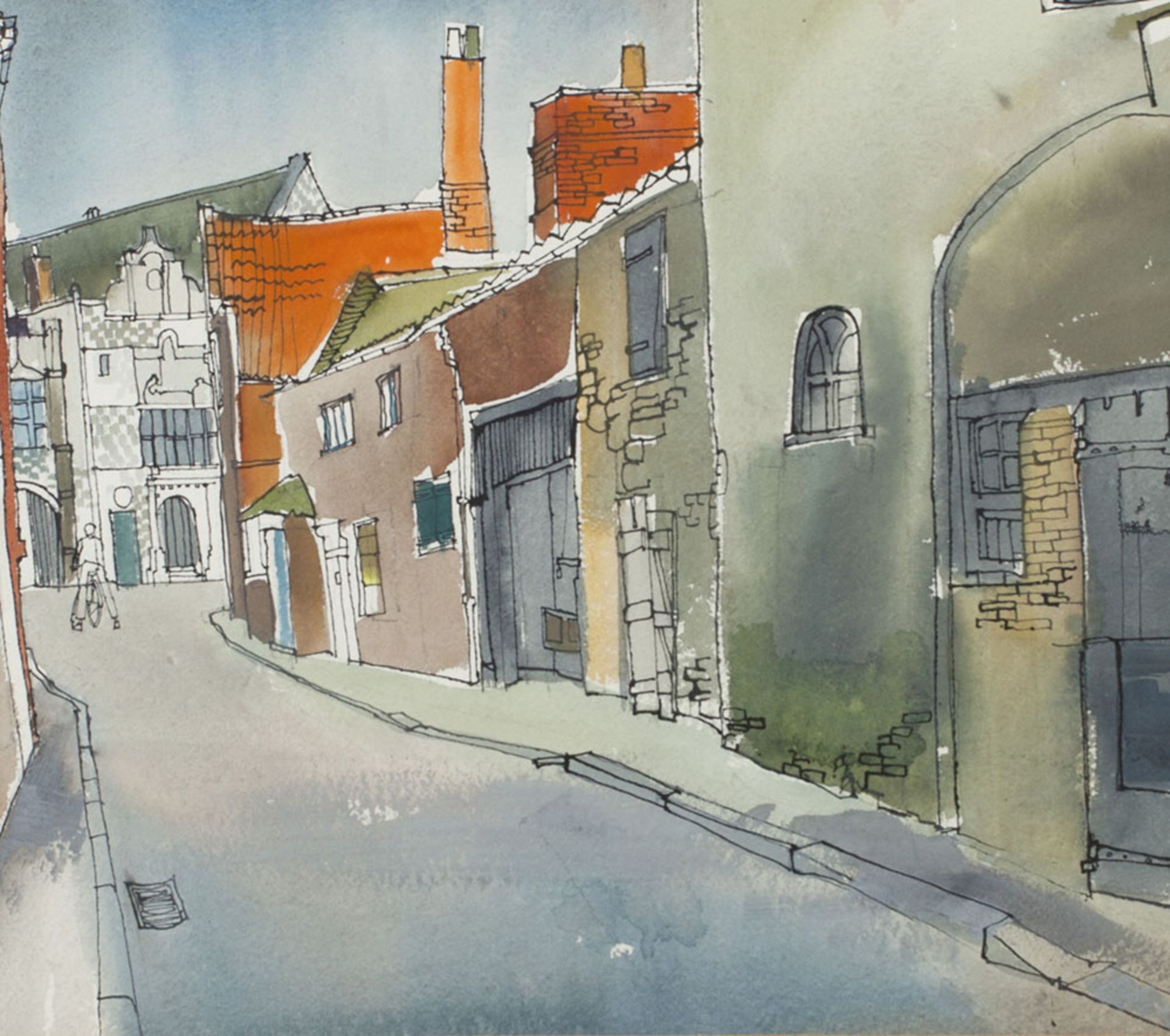 Irish Town Scene Watercolour Anne Tallentire 20Th C. - Bild 8 aus 9