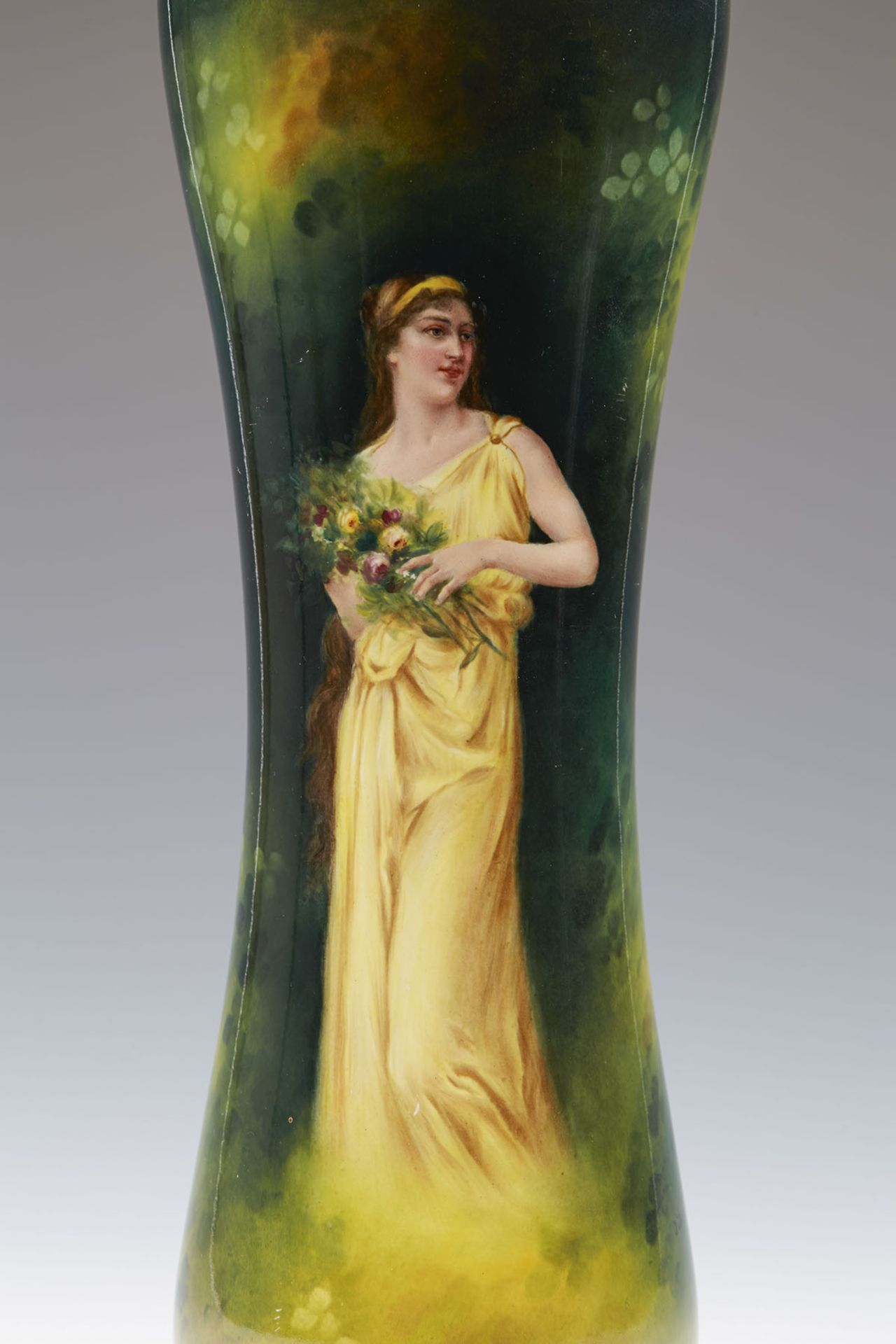 ART NOUVEAU ROYAL BONN PAINTED MAIDEN VASE BY J STICHER c.1900 - Bild 2 aus 8