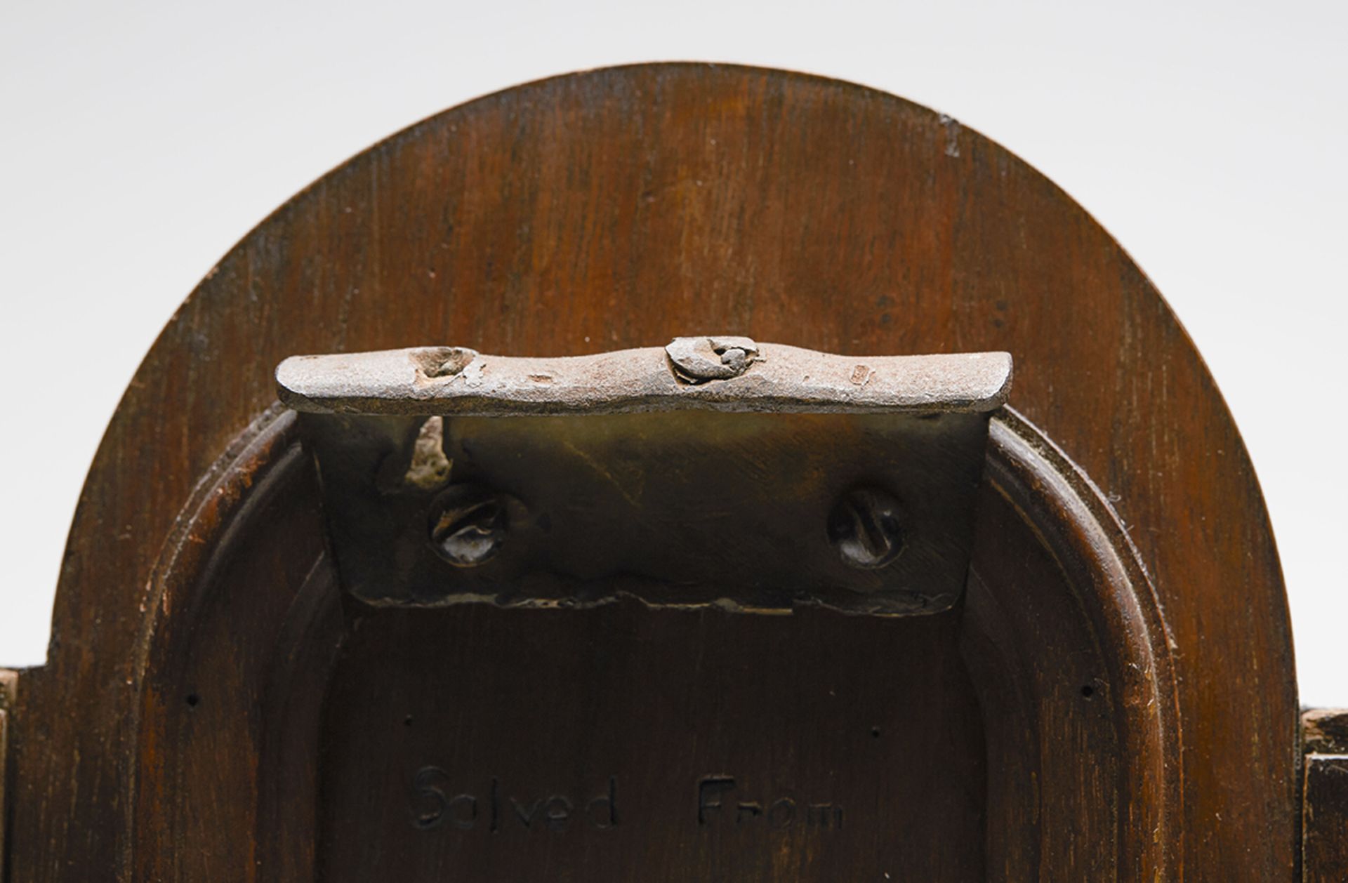 WWII CARVED WOOD AMBULANCE CLOCK C.1943 - Image 7 of 9