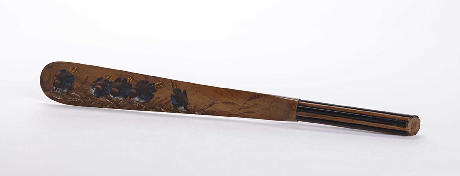 GEORGIAN CARVED WOOD PAGE TURNER WITH BIRDS EARLY 19TH C.