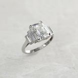 Platinum Emerald Cut 3.54ct Diamond Ring