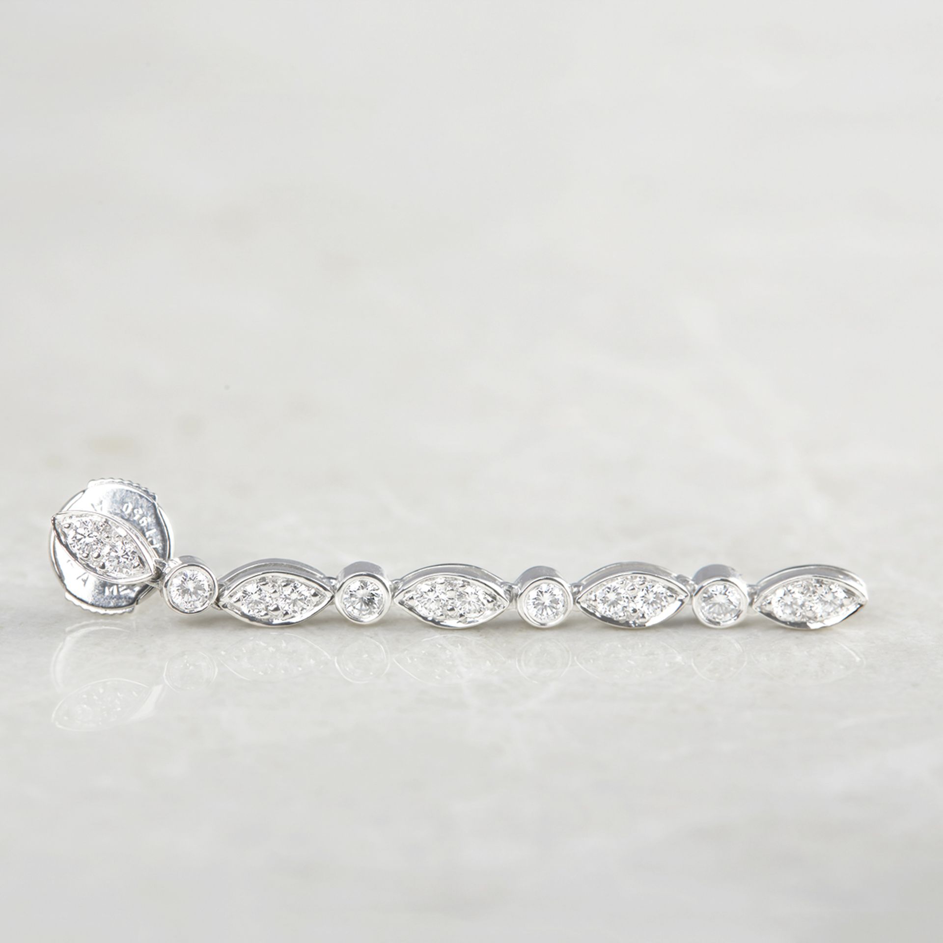 Platinum 1.10ct Diamond Drop Earrings - Image 4 of 7