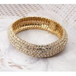 18k Yellow Gold 49.00ct Diamond Cluster Link Bracelet