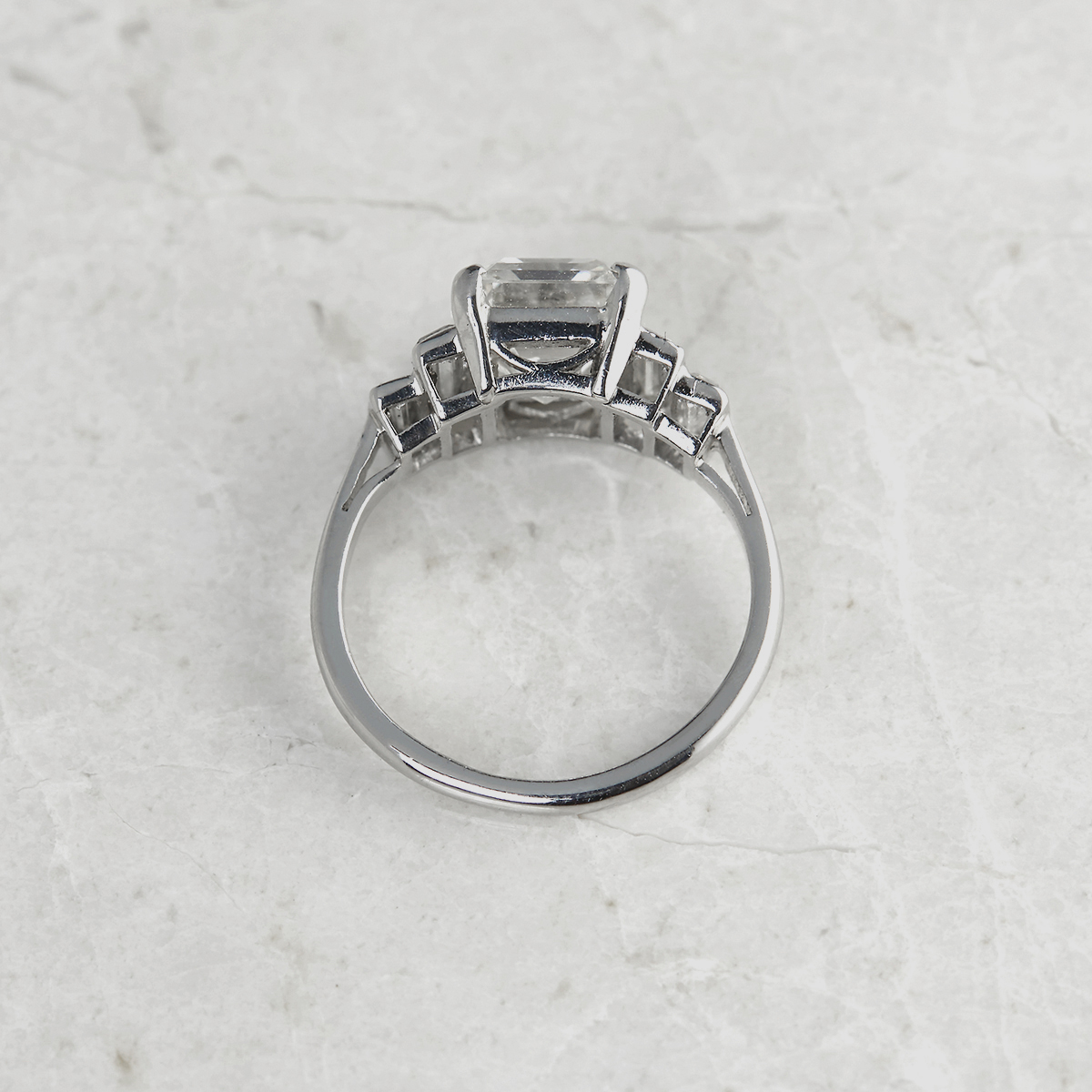 Platinum Emerald Cut 3.54ct Diamond Ring - Image 5 of 9