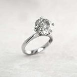 Platinum Round Brilliant Cut 5.05ct Diamond Ring