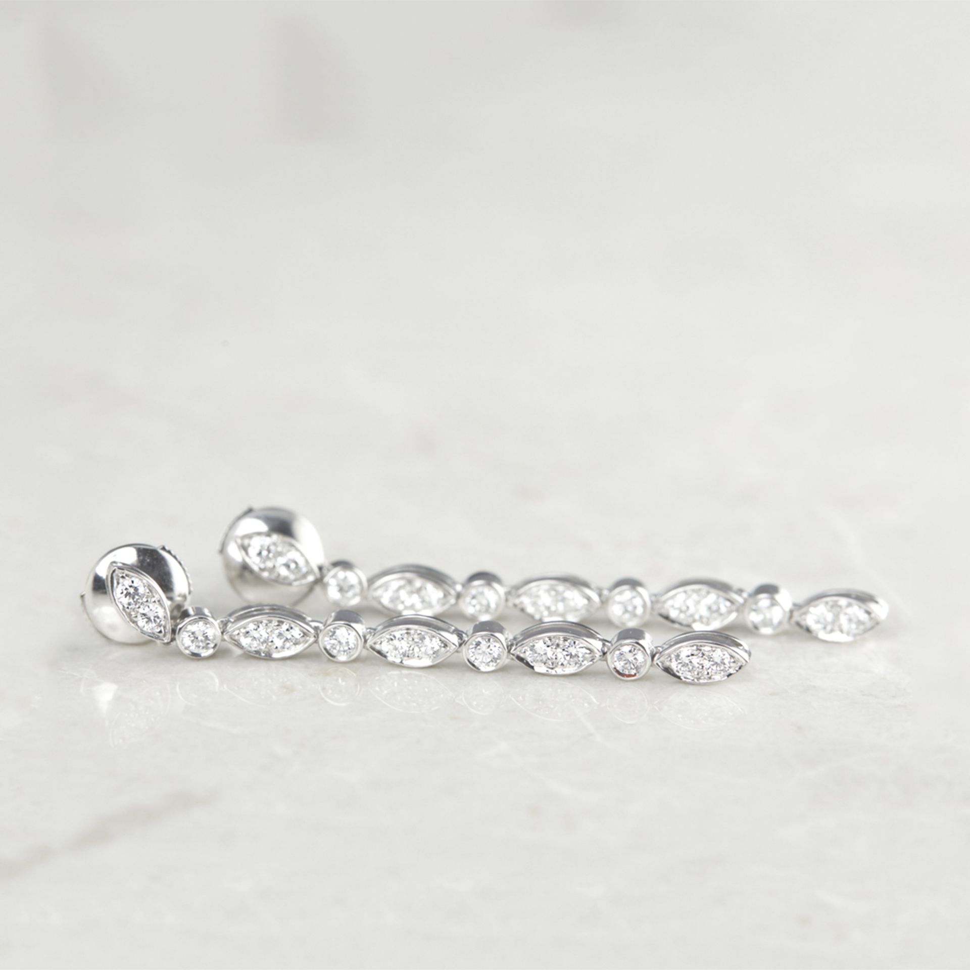 Platinum 1.10ct Diamond Drop Earrings - Image 3 of 7