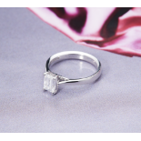 Platinum Emerald Cut 1.05ct Diamond Ring
