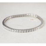 Platinum Round Brilliant Cut 7.54ct Diamond Tennis Bracelet