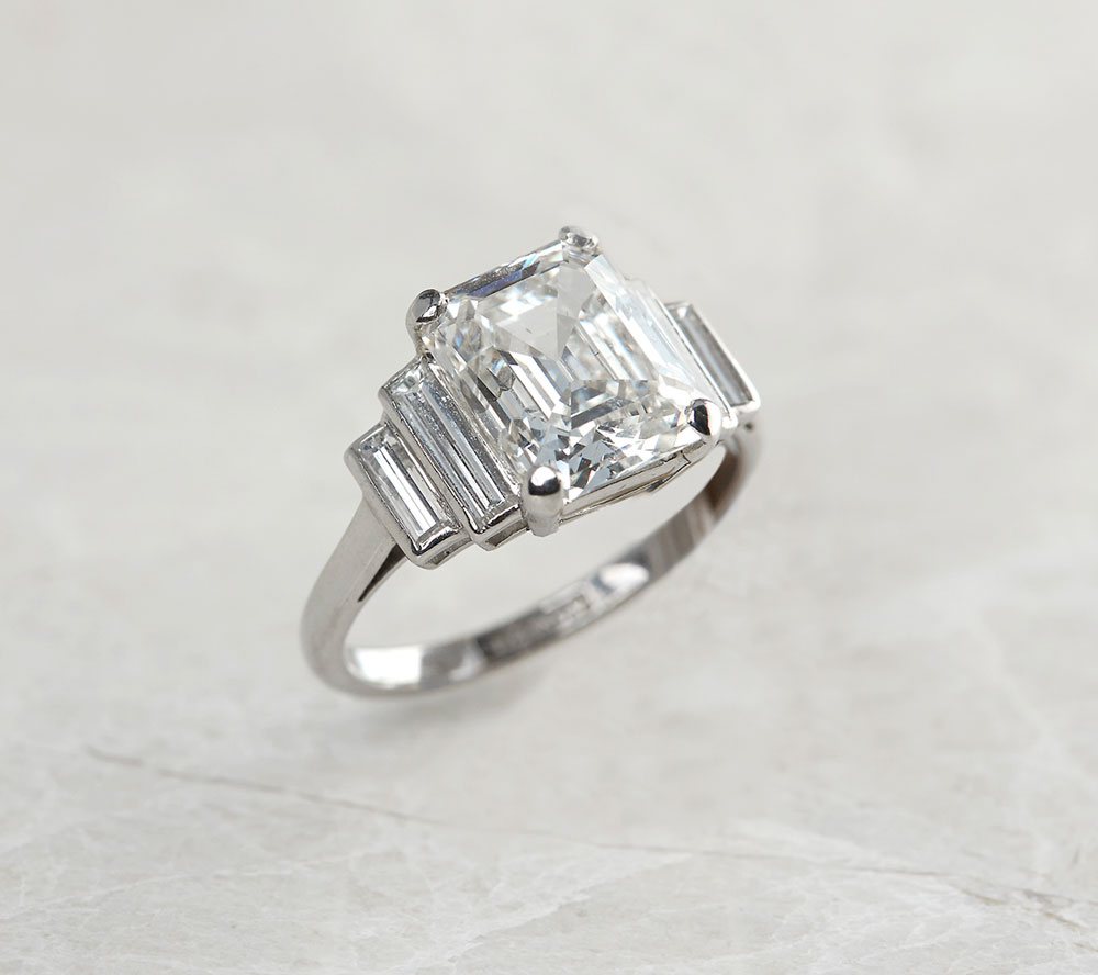 Platinum Emerald Cut 3.54ct Diamond Ring - Image 9 of 9