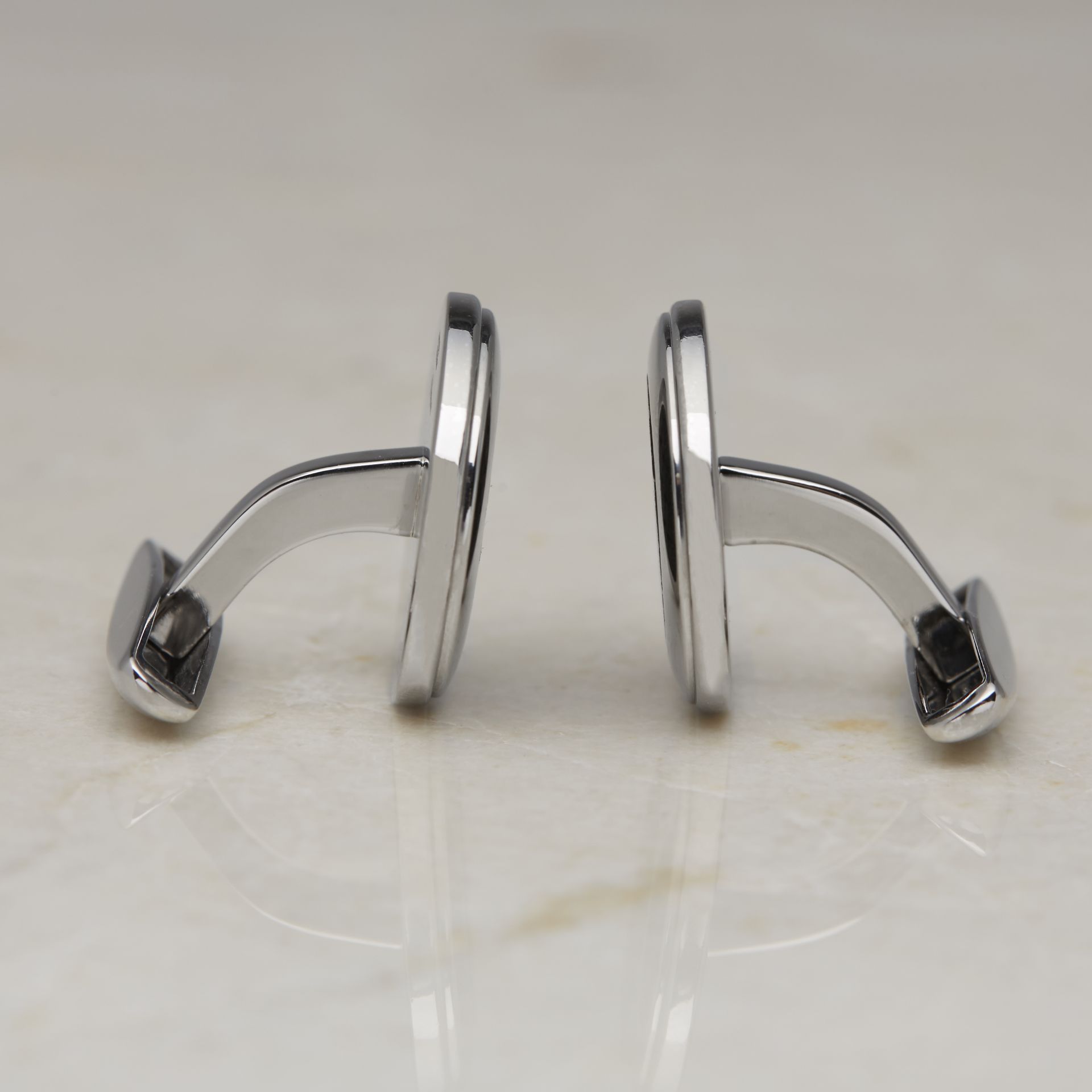 Stainless Steel Black Rubber Mille Miglia Cufflinks - Image 3 of 4