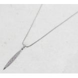 18k White Gold 0.50ct PavŽ Diamond Feather Necklace