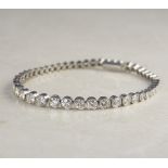 Platinum 6.43ct Graduated Diamond Tennis Bracelet