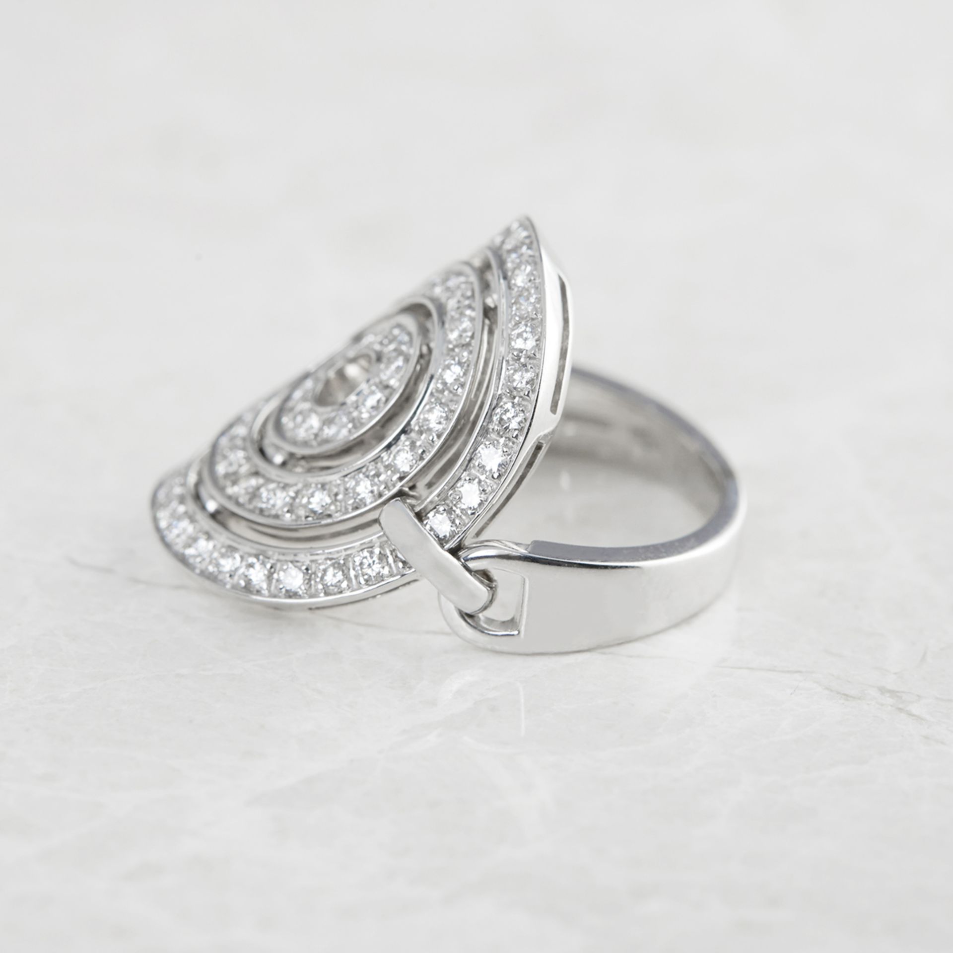 18k White Gold 1.20ct Diamond Cerchi Shield Design Ring - Image 3 of 6