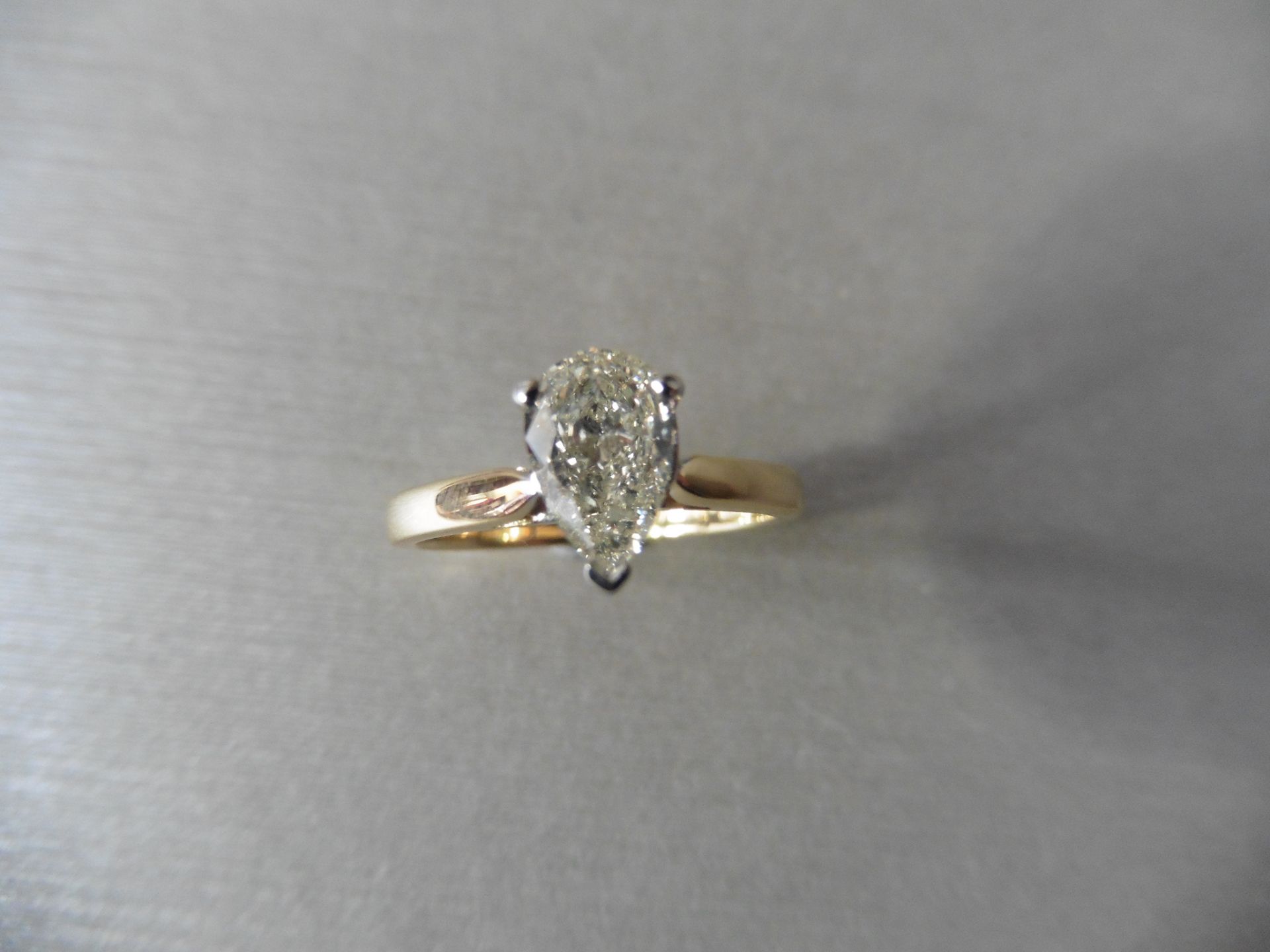 0.81ct pear shaped diamond solitaire ring. J/K colour VS clarity. 3 claw setting in white gold - Image 4 of 4