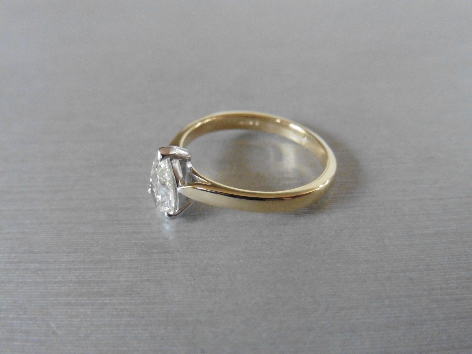 0.81ct pear shaped diamond solitaire ring. J/K colour VS clarity. 3 claw setting in white gold - Image 3 of 4
