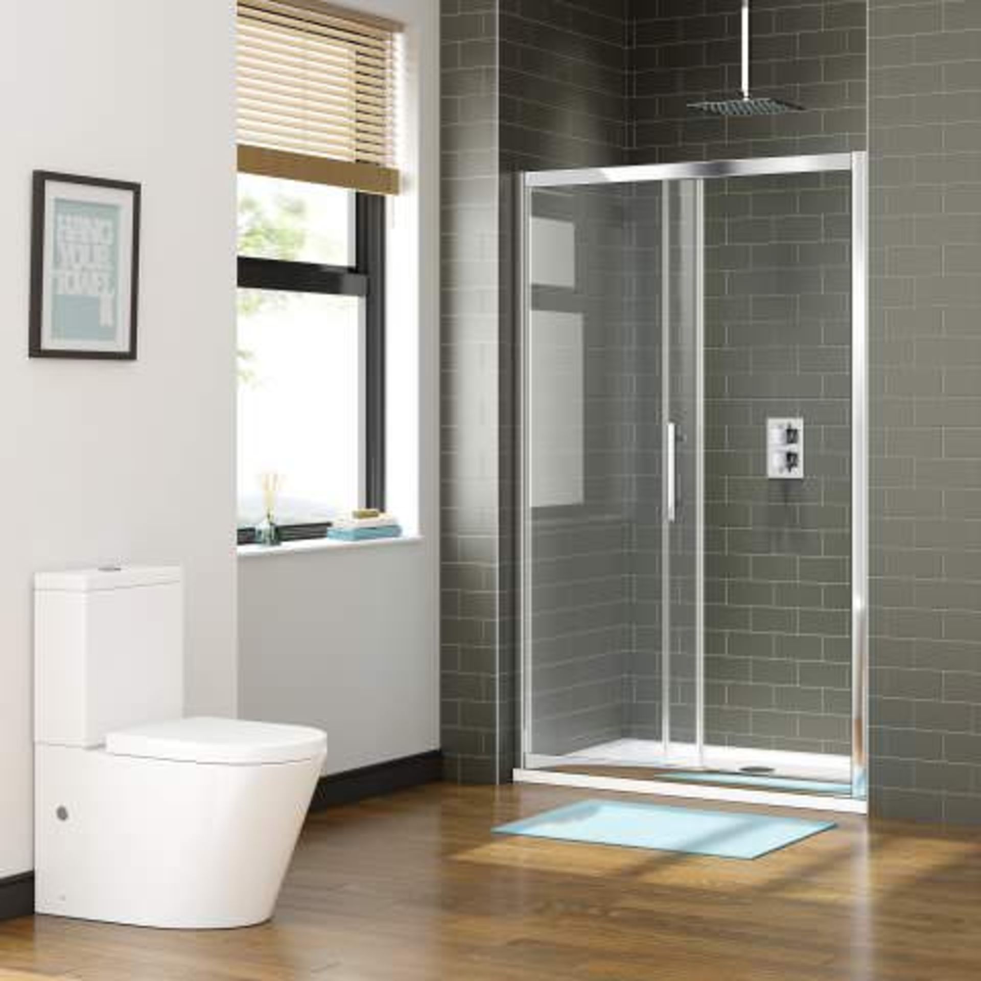 (P37) 1400mm - 8mm - Premium EasyClean Sliding Shower Door. RRP £399.99. Make the most of the dead - Image 2 of 4