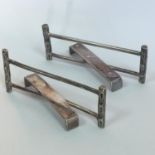 Pair antique quirky silver plated knife rests in the form of country stiles - Victorian era