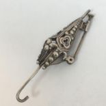 Antique quirky silver brooch in the form of a parasol, no hallmarks (tested as silver)