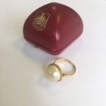 Vintage boxed Majorica ring