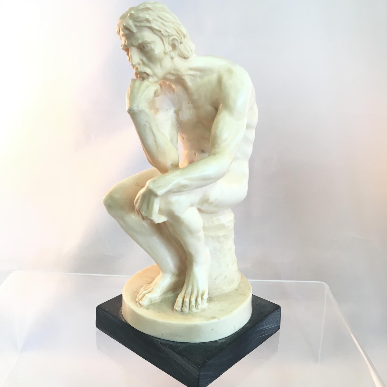 19cm sculpture of "The Thinking Man". Signed Santini