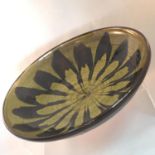 Large signed Teifi Welsh pottery studio art bowl, 29cm diameter, excellent condition