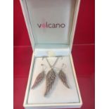 ANGEL WING NECKLACE AND EARRINGS GIFT SET. Stamped 925