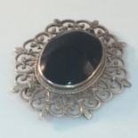 Antique silver brooch, hallmarks rubbed away (tested as silver)