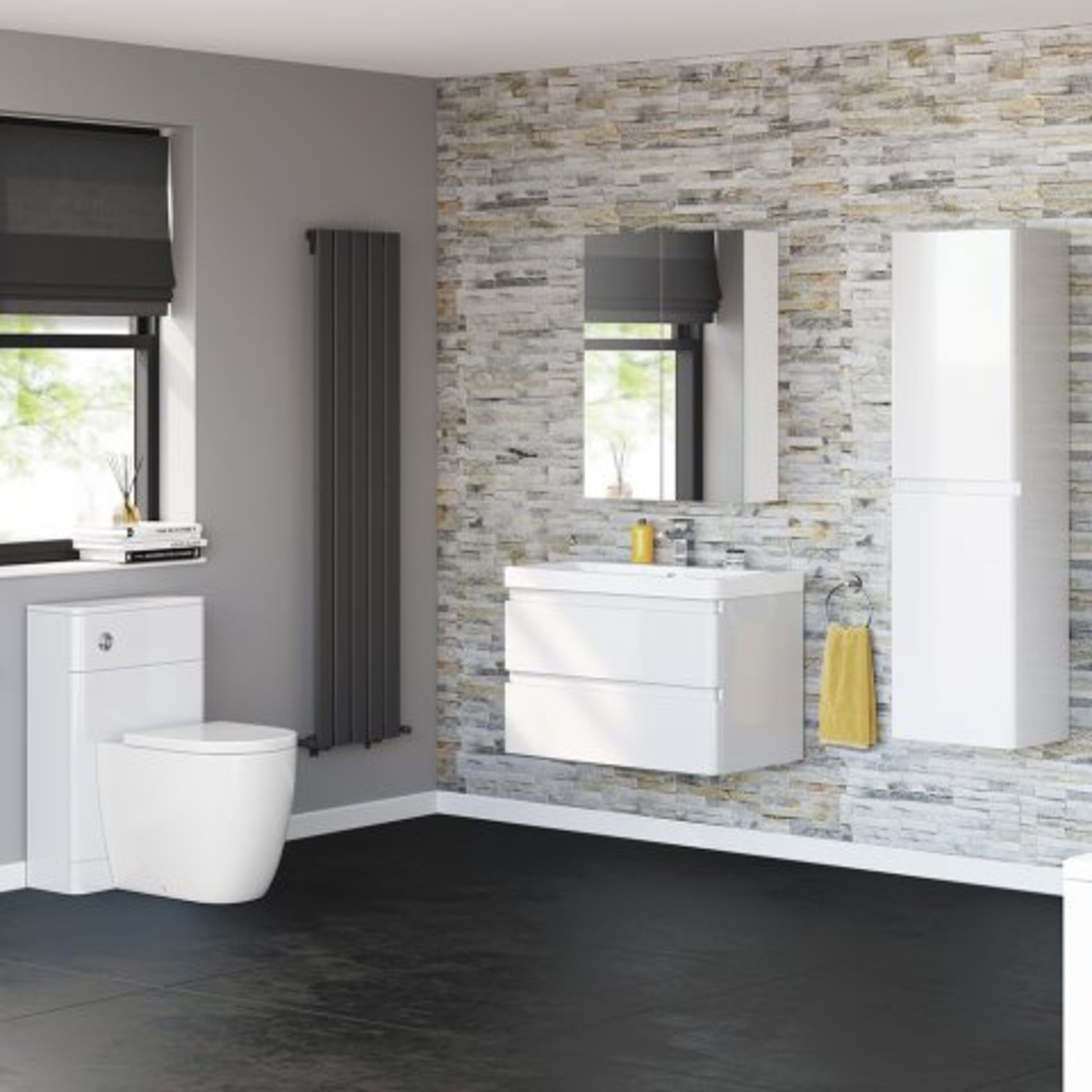 (A23) 800mm Denver II Gloss White Built In Basin Drawer Unit - Wall Hung. RRP £649.99. COMES - Image 2 of 5