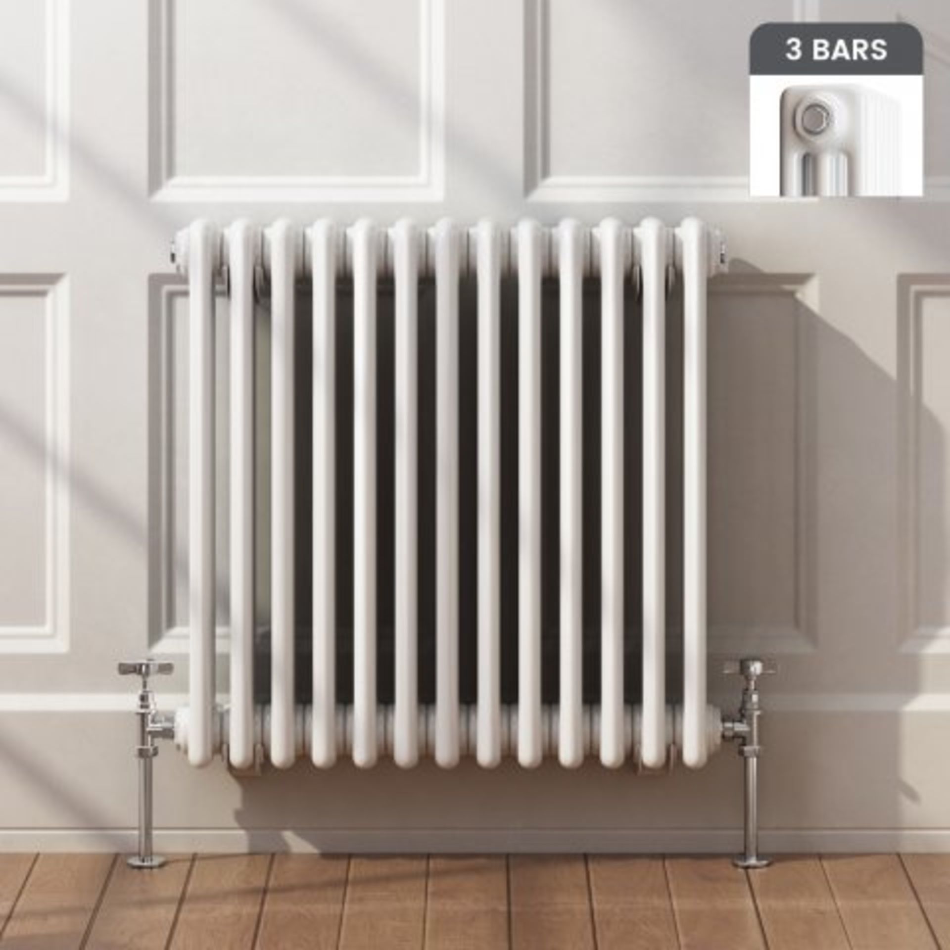 (A43) 600x600mm White Triple Panel Horizontal Colosseum Radiator - Roma Premium. RRP £231.99.