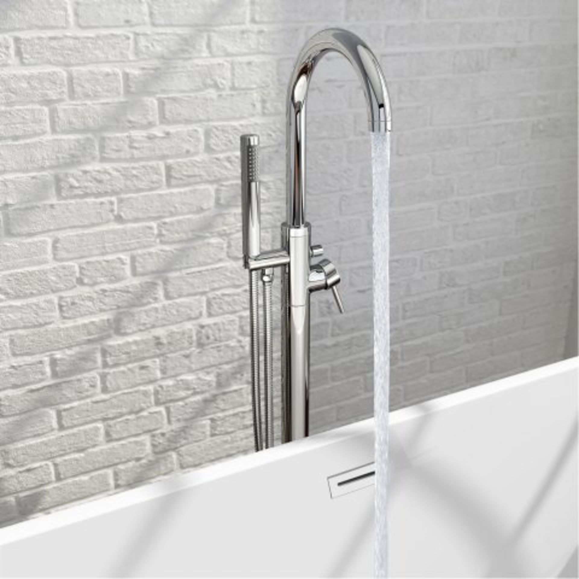 (A3) Gladstone II Freestanding Bath Mixer Tap with Hand Held Shower Head Simplicity at its best: Our - Image 2 of 5