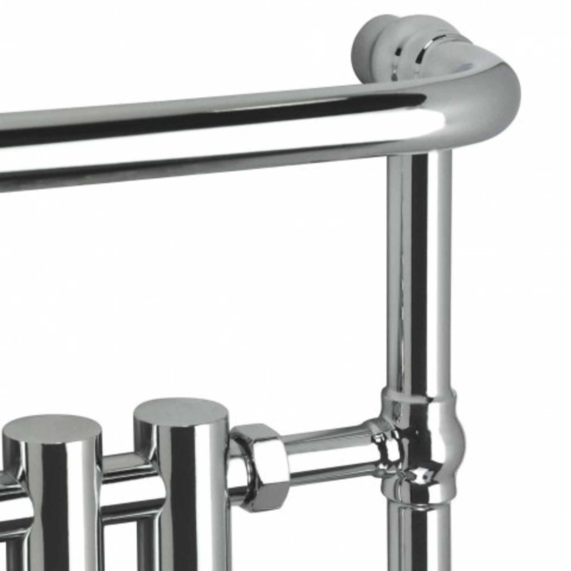 (A11) 952x659mm Traditional Chrome Towel Rail Radiator - Victoria Premium. RRP £360.99. Long Lasting - Image 4 of 5