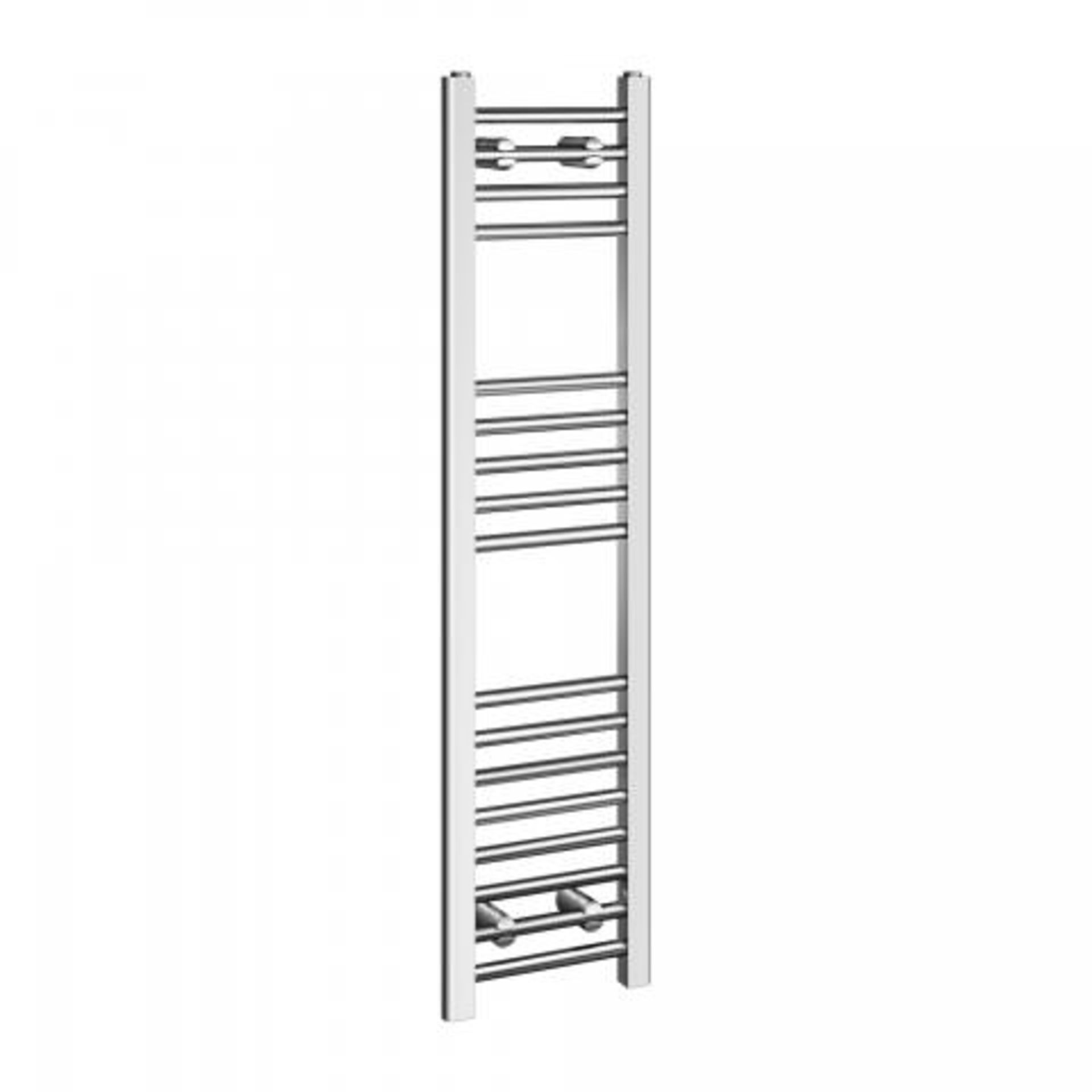 (A35) 1200x300mm - 20mm Tubes - Chrome Heated Straight Rail Ladder Towel Rail - Natasha Basic. - Image 3 of 4