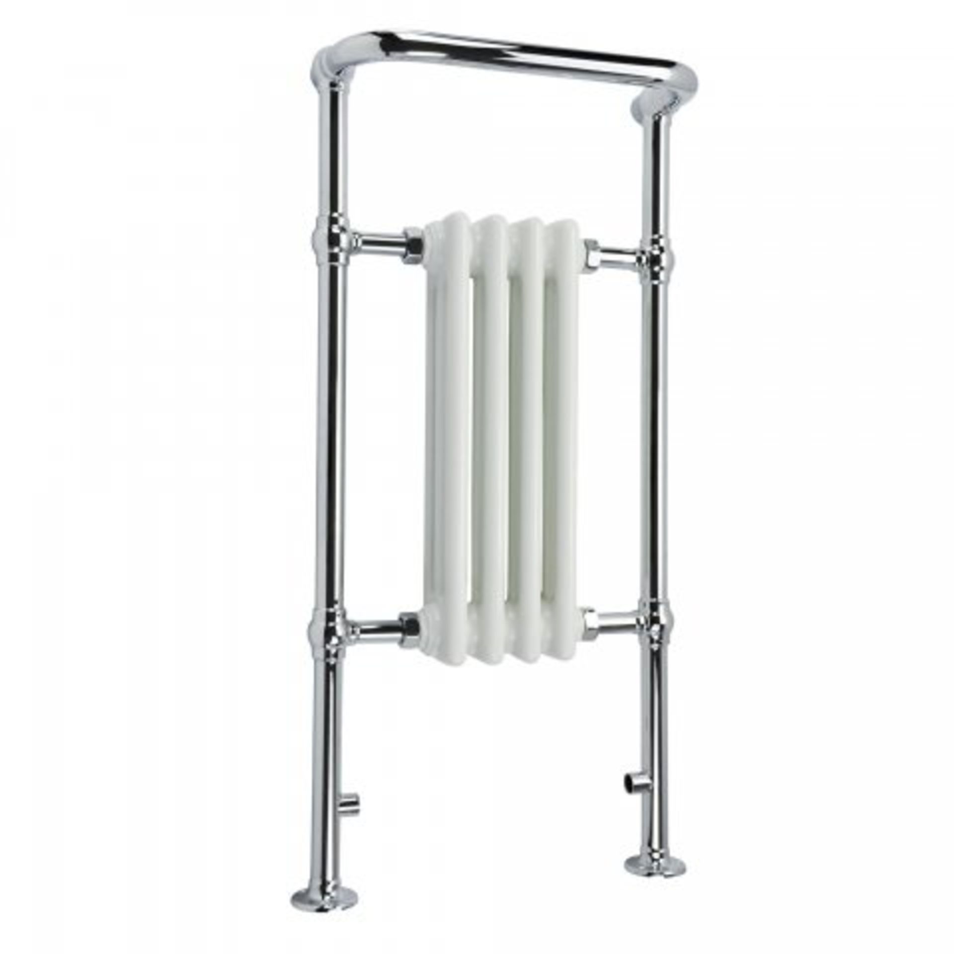 (A45) 952x479mm Small Traditional White Towel Rail Radiator - Victoria Premium. RRP £287.99. Long - Bild 3 aus 5