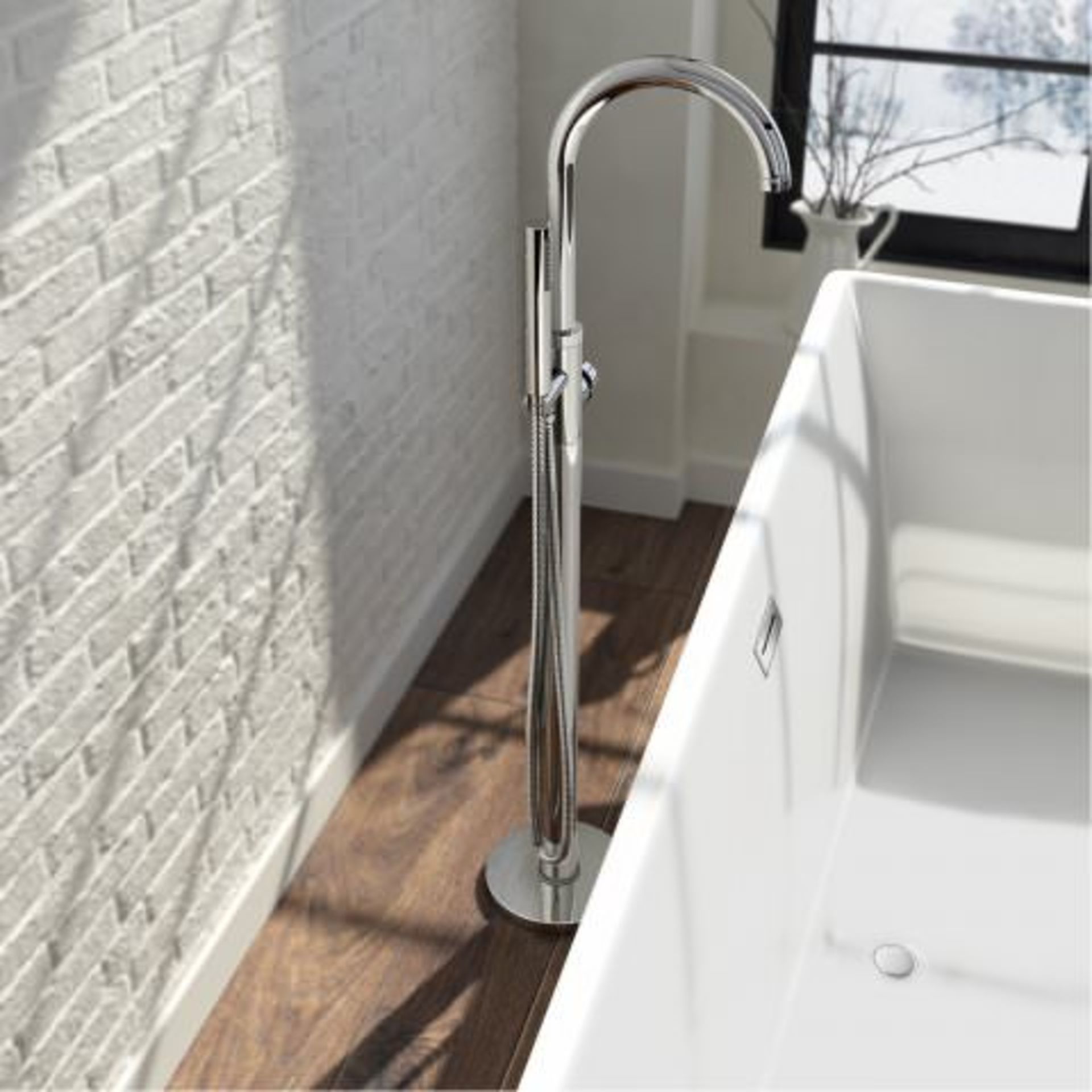 (A3) Gladstone II Freestanding Bath Mixer Tap with Hand Held Shower Head Simplicity at its best: Our - Image 3 of 5