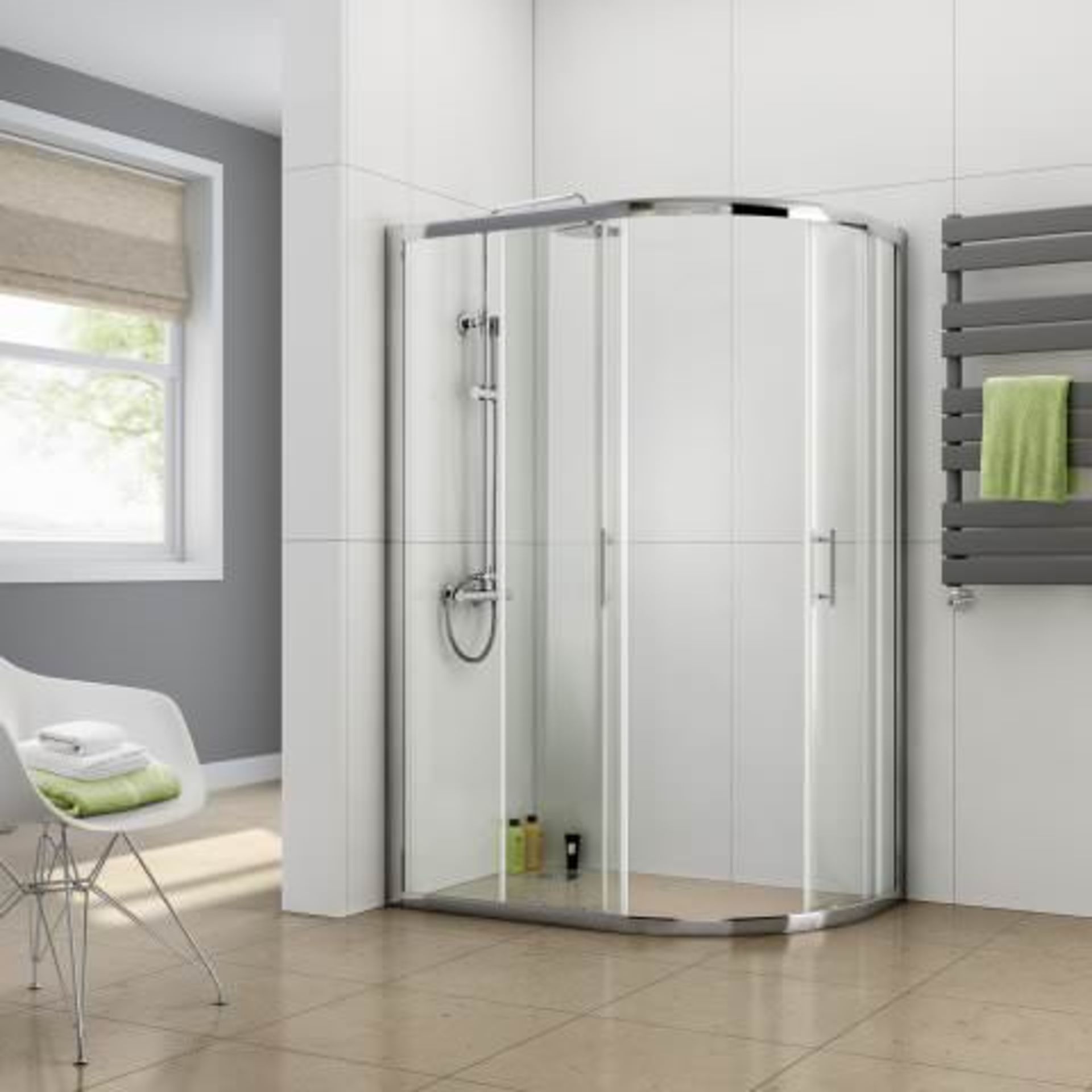 (A16) 760x900mm - 6mm - Elements Offset Quadrant Shower Enclosure. RRP £323.99. Featuring a gentle - Image 4 of 5