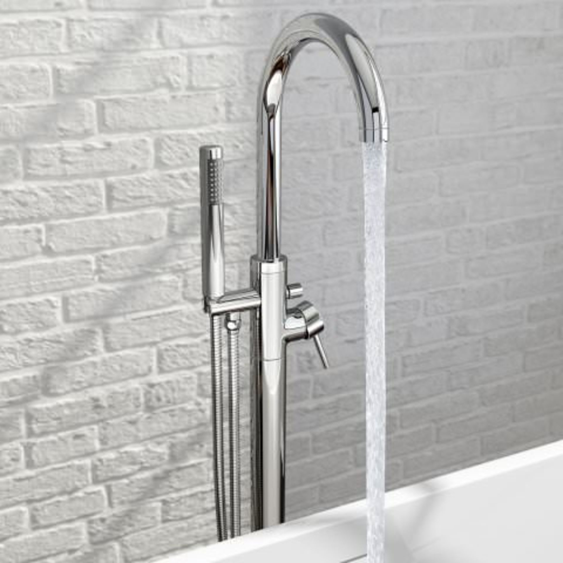 (A3) Gladstone II Freestanding Bath Mixer Tap with Hand Held Shower Head Simplicity at its best: Our - Image 4 of 5