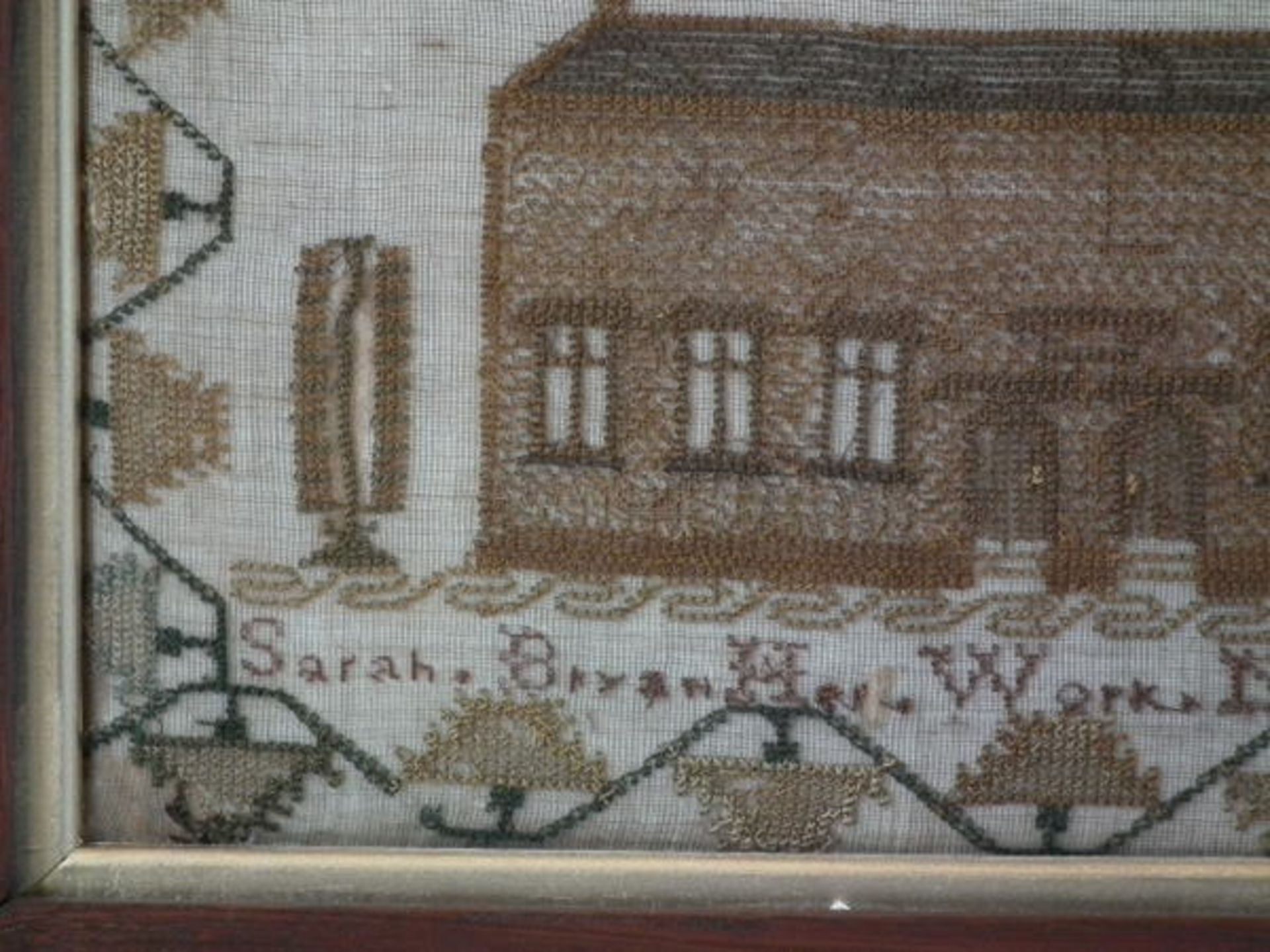 Needlework School Sampler dated 1843 by Sarah Bryan FREE UK DELIVERY - Image 5 of 38