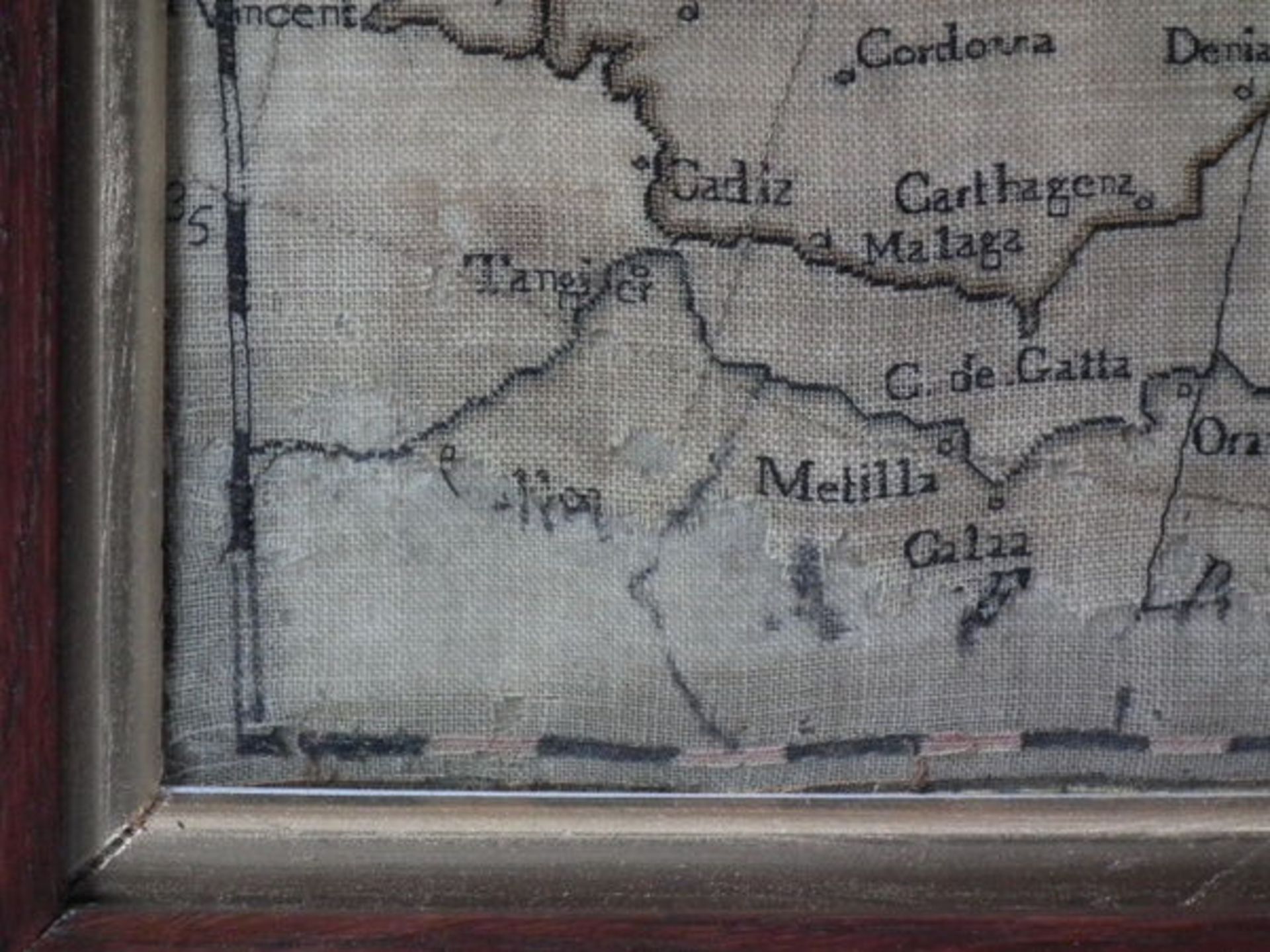 Needlework European Map Sampler, circa 1800, by Charlotte Walker FREE UK DELIVERY - Image 15 of 33