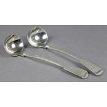 Rare Pair Provincial Silver Ladles William Jamieson, Aberdeen C.1830 - FREE UK DELIVERY