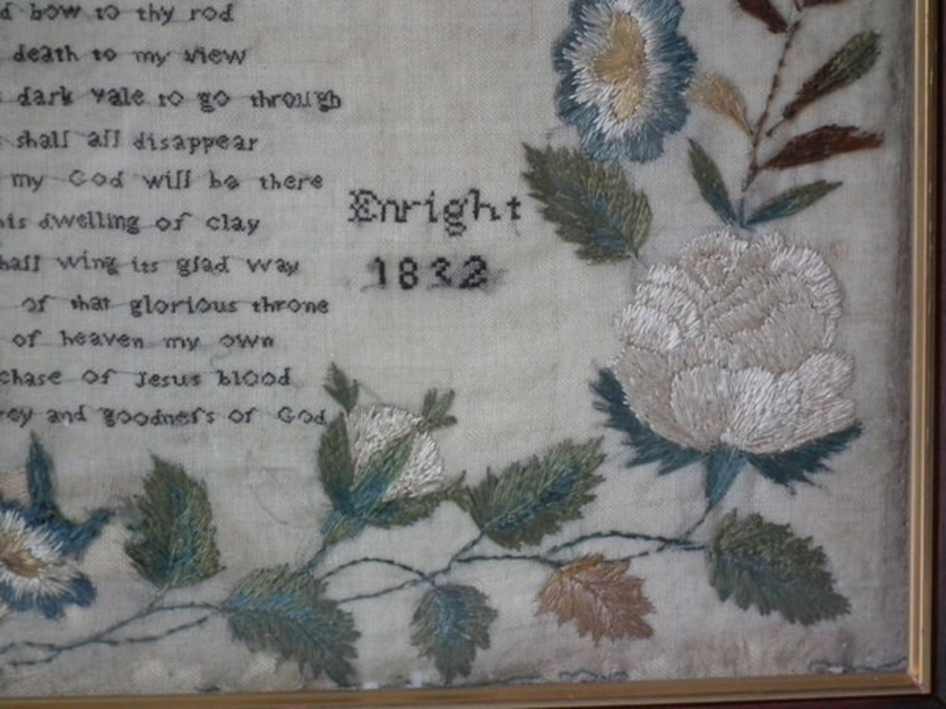 Irish Needlework Sampler dated 1832 by Mary Anne Enright FREE UK DELIVERY - Image 5 of 38