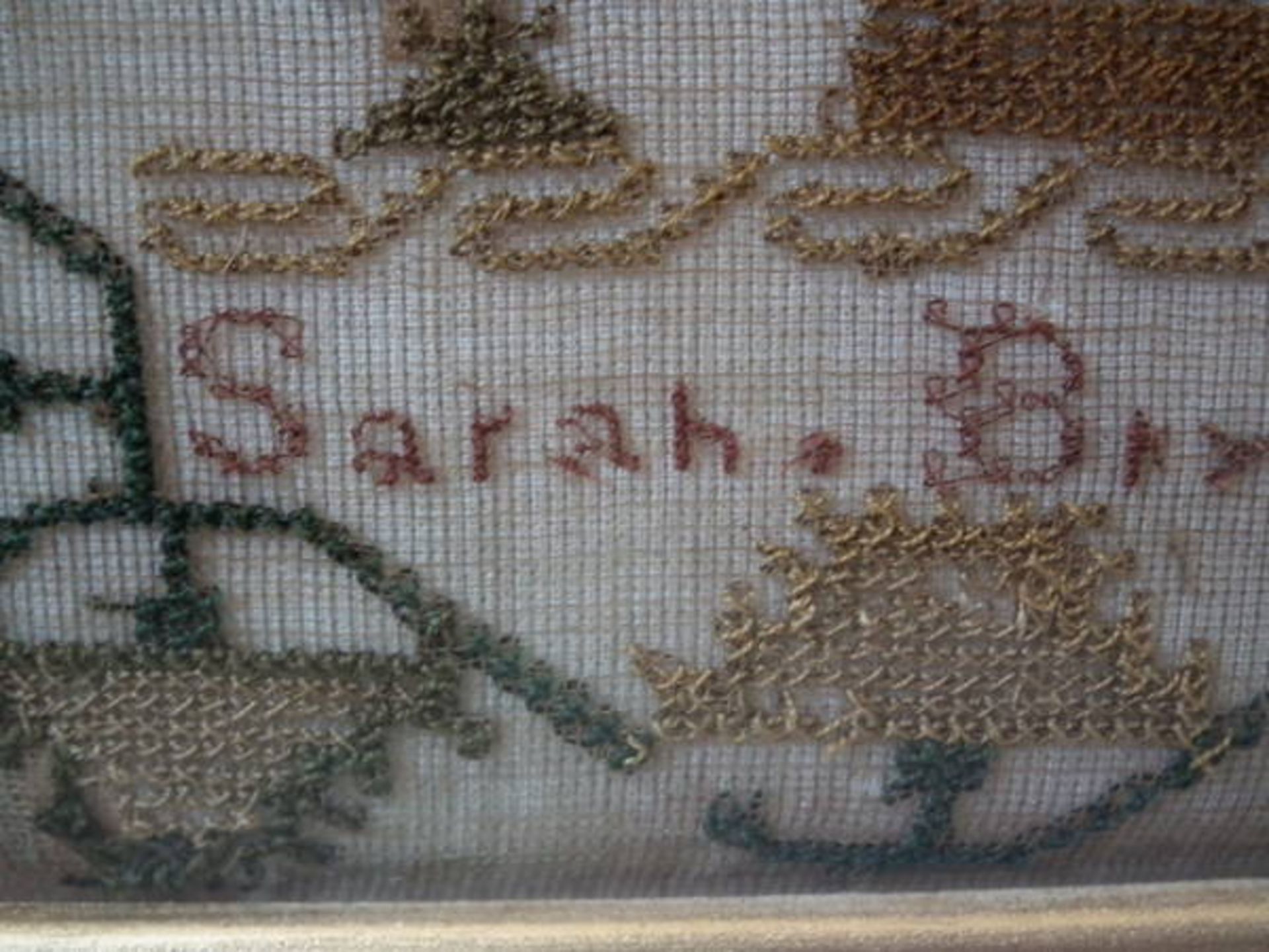 Needlework School Sampler dated 1843 by Sarah Bryan FREE UK DELIVERY - Image 33 of 38