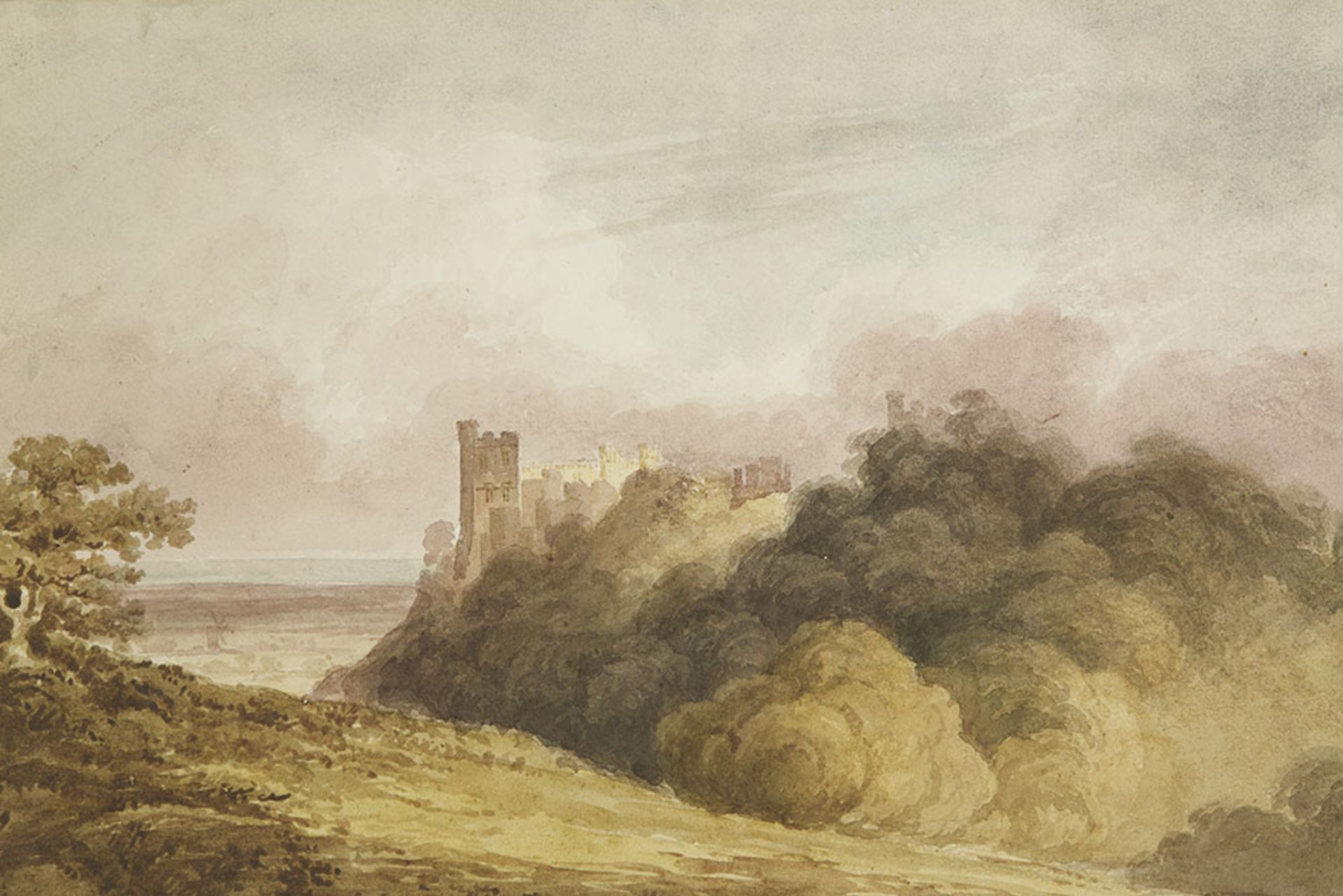 Original Watercolour Painting Arundel Castle By Paul Sandby Munn 1773-1845 - FREE UK DELIVERY - Image 2 of 5