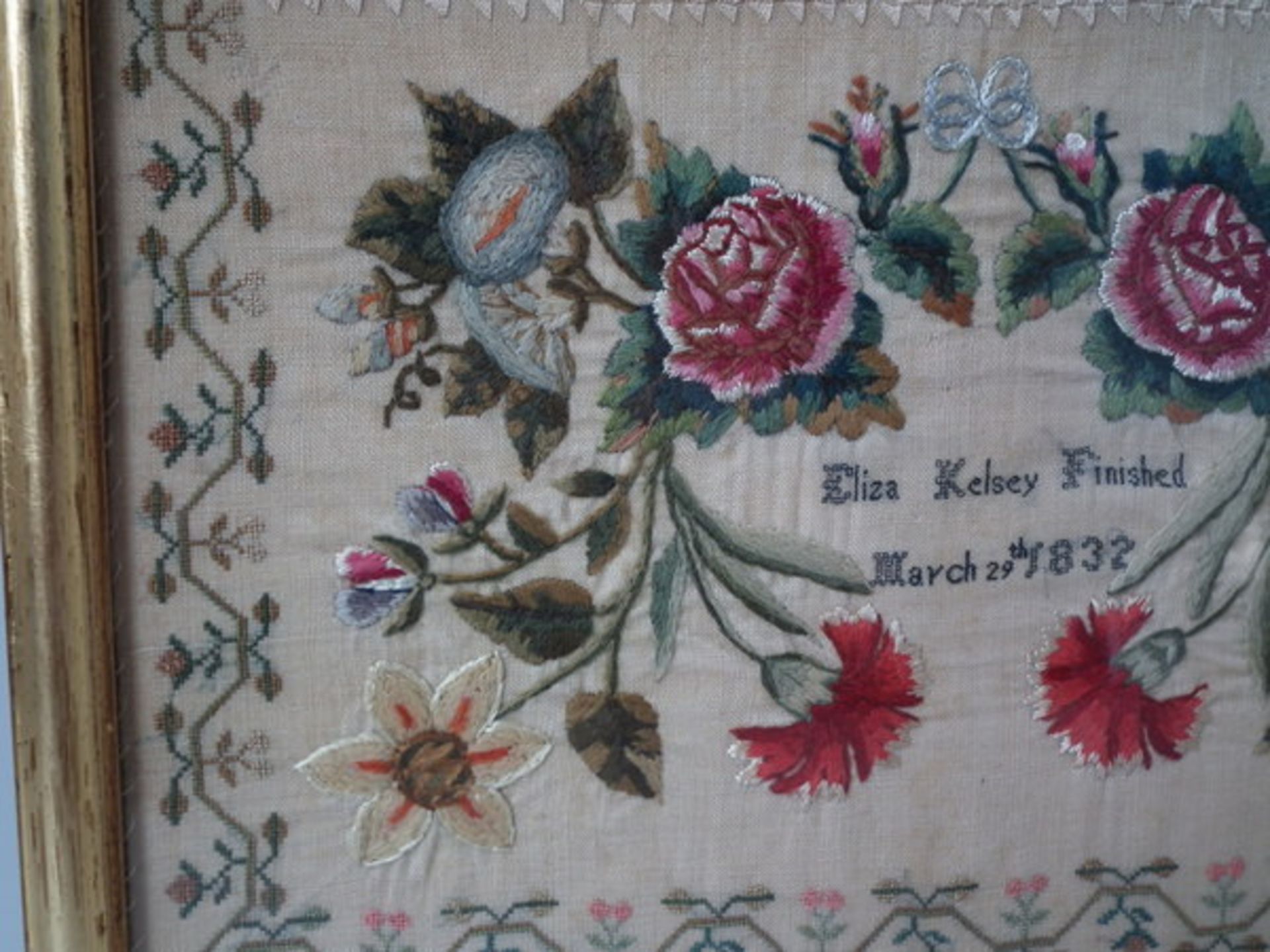 Needlework Verse Sampler dated 1832 by Eliza Kelsey FREE UK DELIVERY - Image 8 of 24