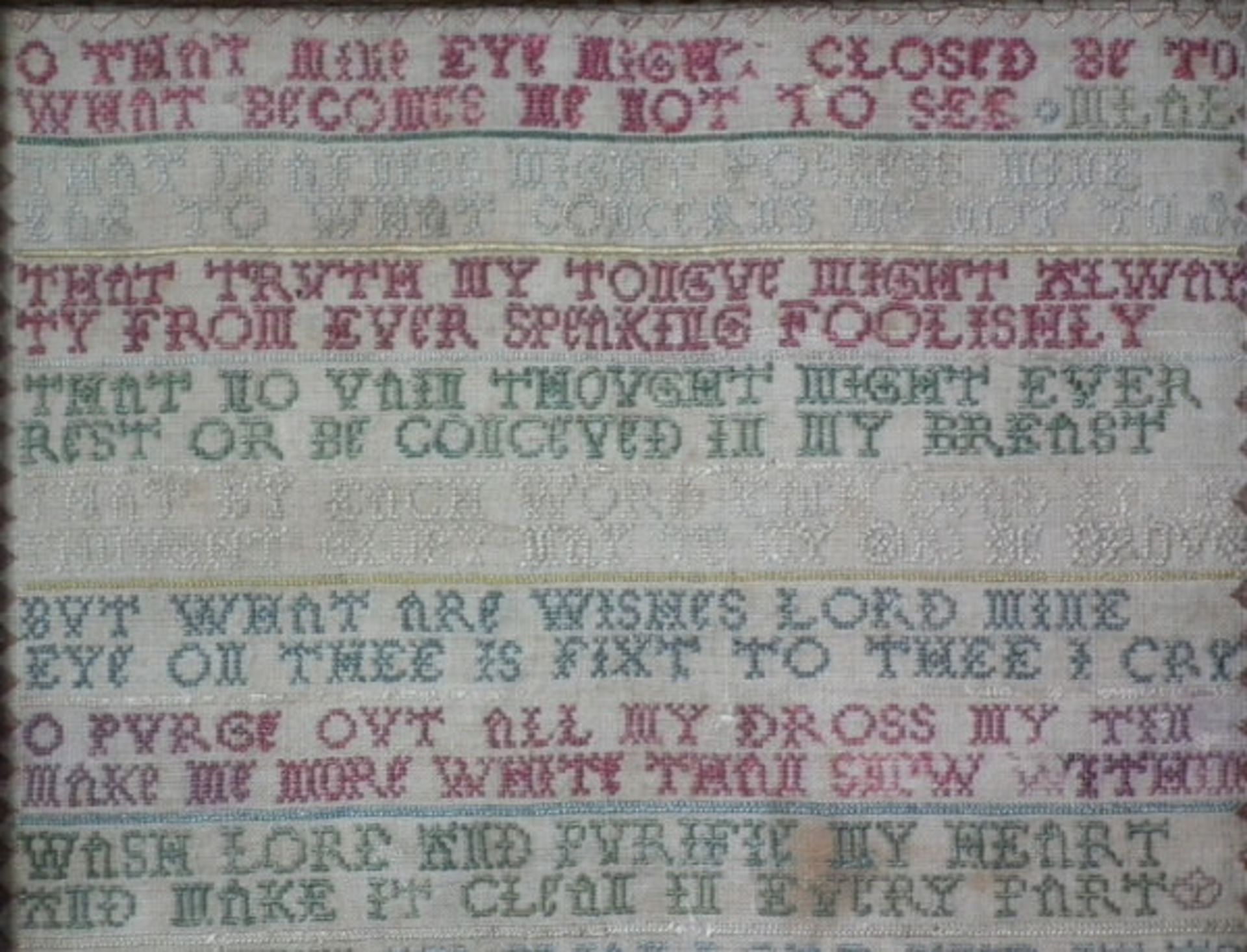 Needlework Sampler dated 1725 by Elizabeth Lilly FREE UK DELIVERY - Image 2 of 26