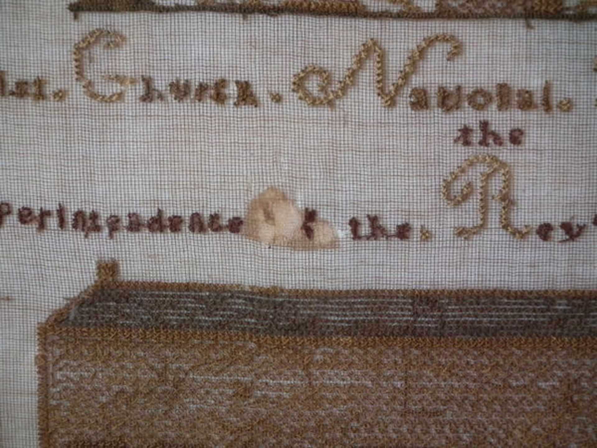 Needlework School Sampler dated 1843 by Sarah Bryan FREE UK DELIVERY - Image 14 of 38