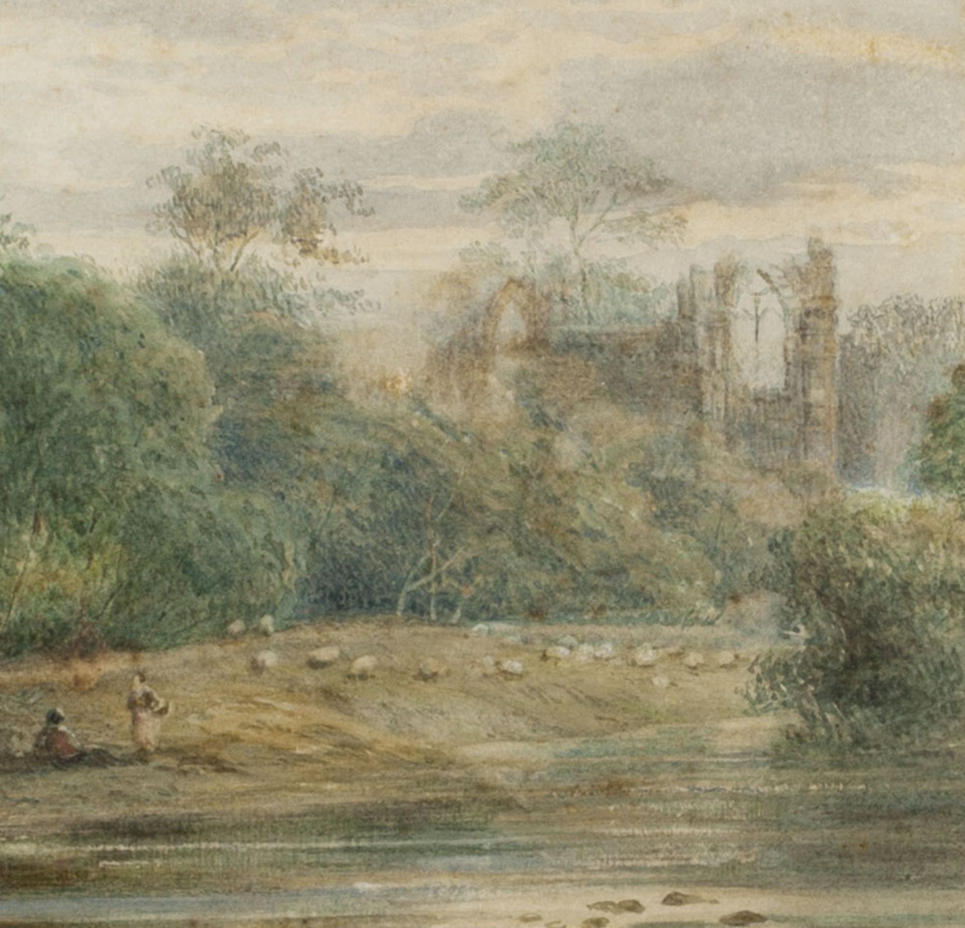 Tintern Abbey, Watercolour, Attr. Myles Birket Foster - FREE UK DELIVERY - Image 3 of 8