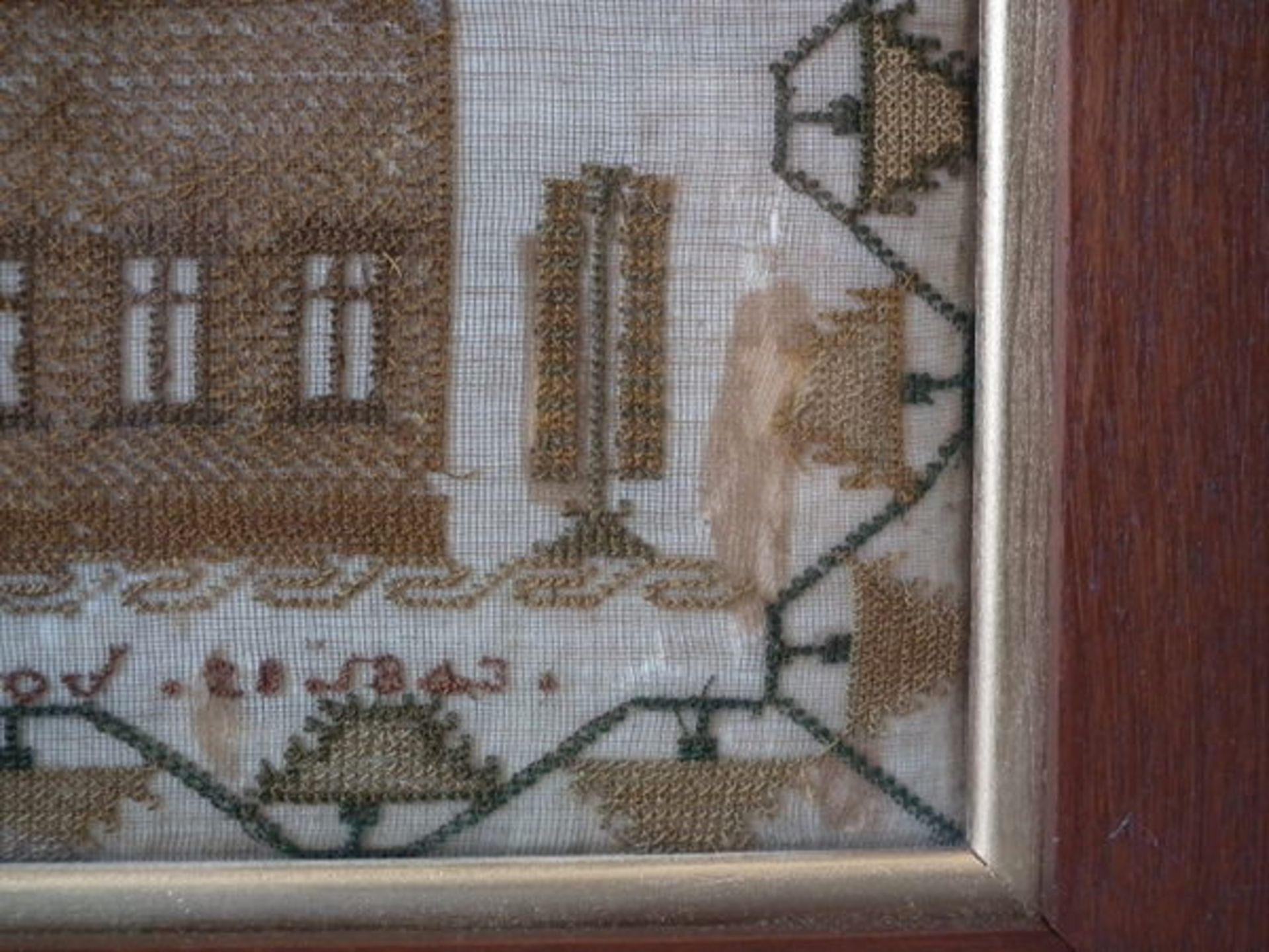 Needlework School Sampler dated 1843 by Sarah Bryan FREE UK DELIVERY - Image 15 of 38