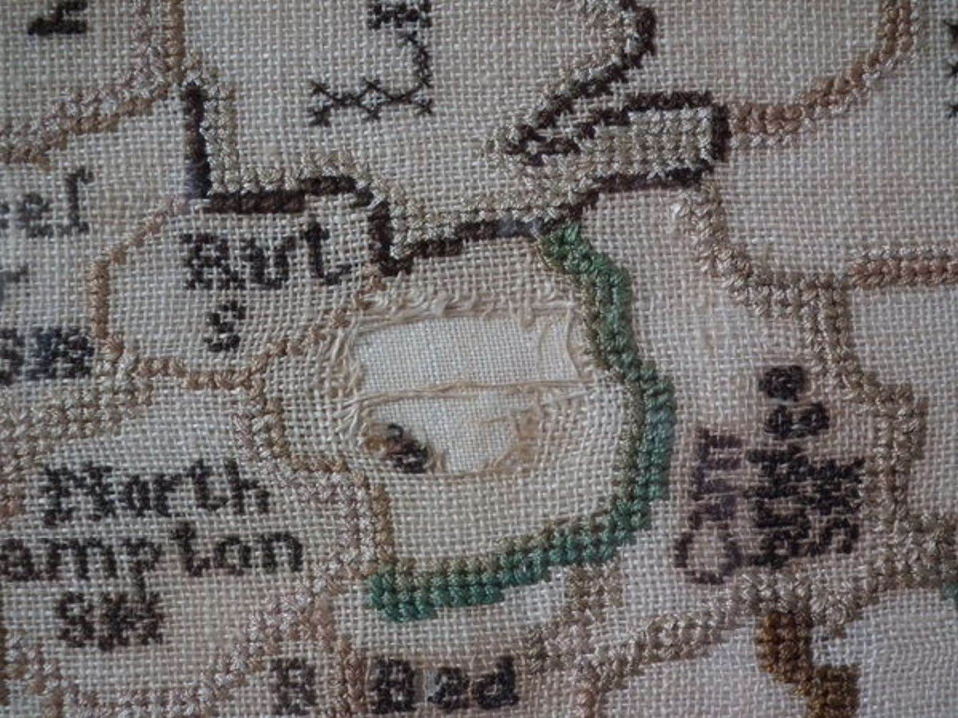 Needlework Map Sampler dated 1837 by Rachel Dixon FREE UK DELIVERY - Image 9 of 23