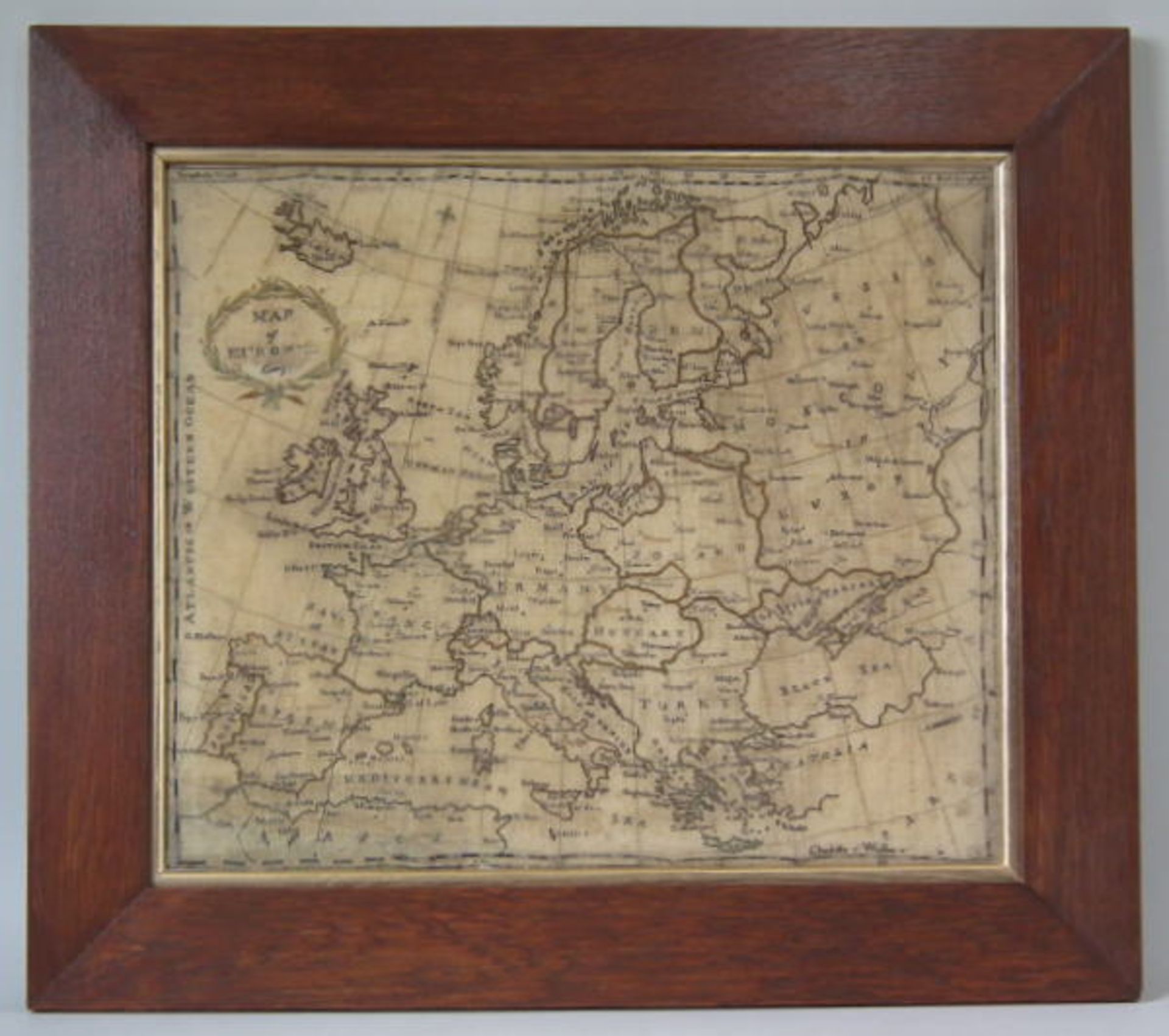 Needlework European Map Sampler, circa 1800, by Charlotte Walker FREE UK DELIVERY